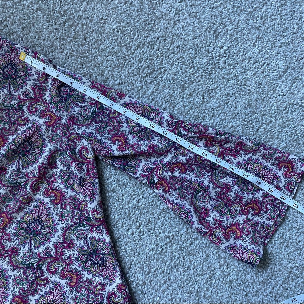 J CREW Paisley Bell Sleeved Blouse - Picture 6 of 8